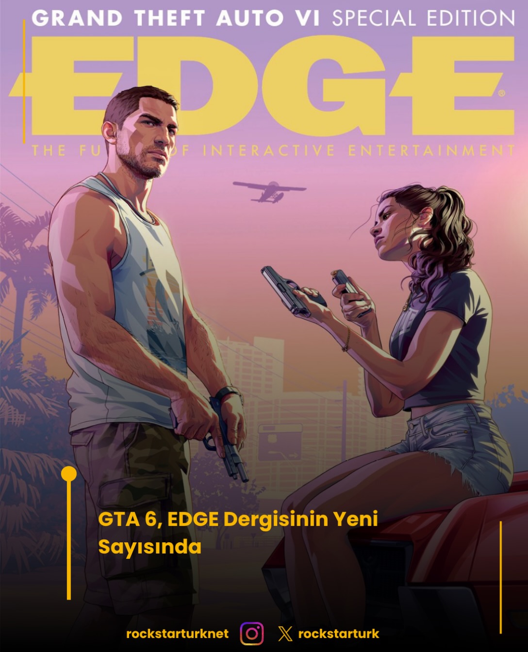 Grand Theft Auto VI için yeni bir tanıtım daha yolda. Dünyaca ünlü oyun dergisi EDGE, kasım sayısında GTA 6’ya tam 16 sayfalık özel bir dosya ayıracak.

Dosyada Rockstar Games ekibiyle gerçekleştirilen özel röportajların yanı sıra oyundan yeni ekran görüntülerinin de yer alması bekleniyor.

Üstelik bu görüntülerden bazılarını, derginin yayımladığı kısa ön tanıtım videosunda düşük çözünürlüklü olarak şimdiden görmek mümkün.

GTA 6’nın çıkışına yaklaşırken Rockstar Games cephesinden yeni ayrıntılar öğrenmeye devam edeceğiz.

#gta6 #rockstargames #gaming